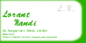 lorant mandi business card